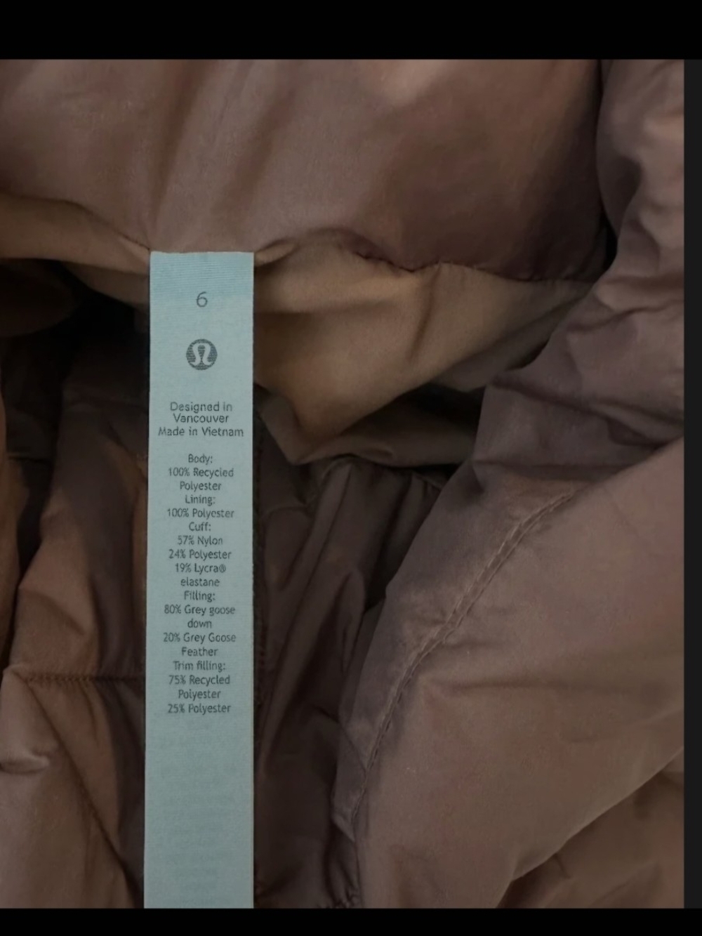 lululemon Brown Puffer Jacket - Picture 3 of 6